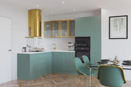 Кухня «Антискрэч болотный Вельвет 2000х2600»